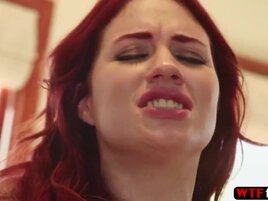 Sexy red hair Jessica Ryan seduced his Black stepdaddy Mark Anthony and gets her pussy licked