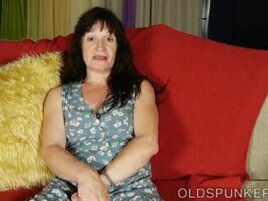 Handsome mature dark-haired pounds her tasty vagina for you