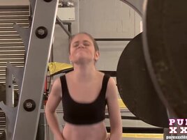 PURE XXX FILMS Lucie gives all shes got at gym