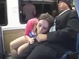 Student is in trouble cause Asian fucks her face on bus
