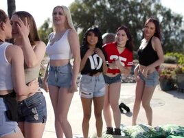 Outdoor love scene showing a bunch of kinky cookout cunts