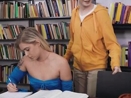 Librarian easily seduces a hormonal teen in a taboo vid