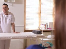 Attractive brunette makes masseur lose his fucking cool