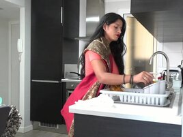 A maid with a big ass is fucked by an Indian stud
