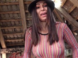 Sexy whore Jessy Jey gets her tight ass pounded outdoors