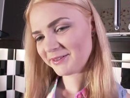 Lovely blonde pussy bounces on her stepbrother's dick