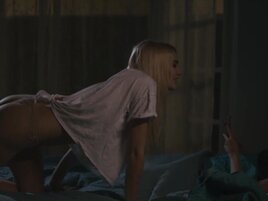 Blonde teen spends a night with her brunette bestie's cunt