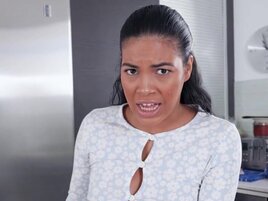 Black housemaid tuttyfucks before reverse cowgirl banging