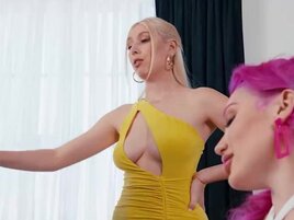 Playful Lily Lou fucks Kay Lovely with her new sex toy