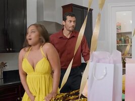 Bodacious brown babe gets her bubble butt pounded hard