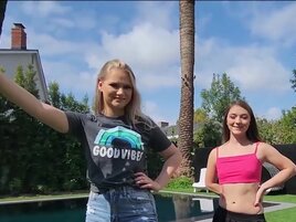 Girls strip naked and get fucked by their own stepbrother