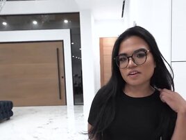 Asian nerd is way too bored sucking her brother's dick