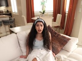 This brunette teen doesn't stand a chance against a huge cock