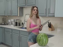 Skinny blonde teen Molly Little's kitty pounded hardcore