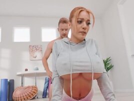 Big busted yoga instructor learns about new sex positions