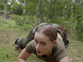Army drills and pussy drilling for a redheaded gal