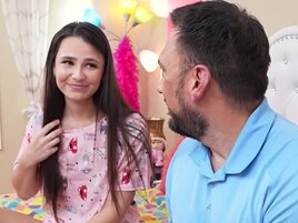 Stepdad gets to play along with stepdaughter's fantasies