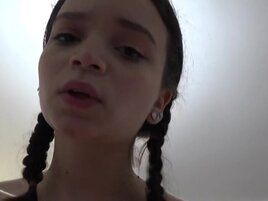 Pretty girl in braids is going to get fucked in POV