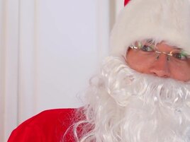 Big boobs blonde MILF is going to fuck hard-dicked Santa