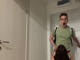 Girl pouts and moans as her man ravages her for real