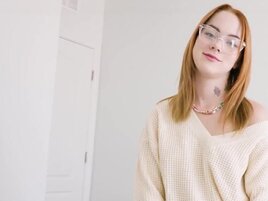 POV pleasure with a nerdy hipster stepsister