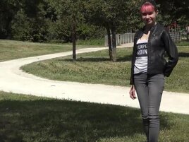 Skinny French girl is going to fuck her tight asshole
