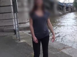 Big boobies brunette displaying her lovely little vag
