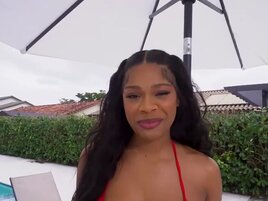 Brunette who has a great black pussy gets oily, freaky
