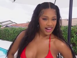 Brunette who has a great black pussy gets oily, freaky