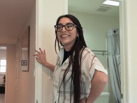 aRealtor babe in cute glasses getting fucked in a POV scene