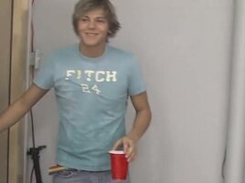 Playing with his feet and masturbating with a sex toy