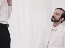 Fetish video with a shy mormon boy and the DILF elder