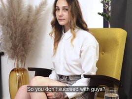 Somewhat awkward Russian girl showing her hot body