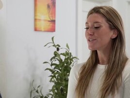 Tight blonde seduces after masturbating the whole day