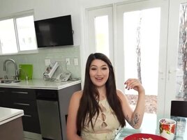 Pillow fight leads to an incredible POV fuck session