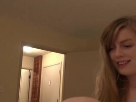 Pretty pussy girl is going to let him nut right inside