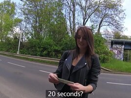 Outdoor fuck with a very European girl taking a very big dick