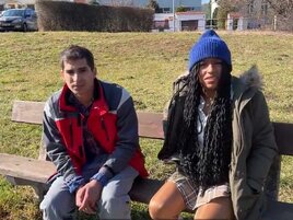 Cuckolding scene with a sensational black babe