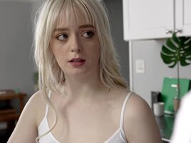 Cute blondie with natural tits is going to screw