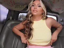 Blonde girl with a hot body takes that black throbber