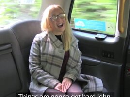 Blond-haired British babe getting smashed by a cabbie