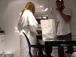 Blonde MILF with a fat ass is cheating with a BBC