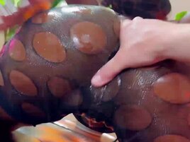 Ebony slut with long legs gets rocked by a big cock