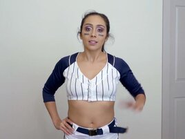 Stepmom puts on her baseball uniform for a threesome