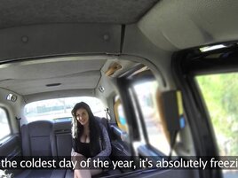 Damn fine brunette wants to get fucked in the backseat