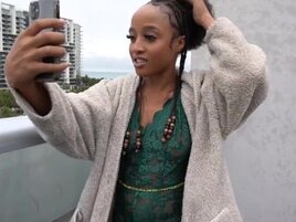 Ebony babe with natural tits is taking on a BBC