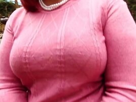 Chubby redhead Marcy Diamond taking on a black cock