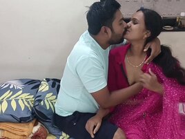 Chubby man and his wife are making love in the bedroom