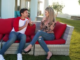 Gigi Dior is fucked outside by a skinny Latino lad