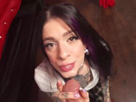 Inked-up trashy girl getting fucked silly in POV